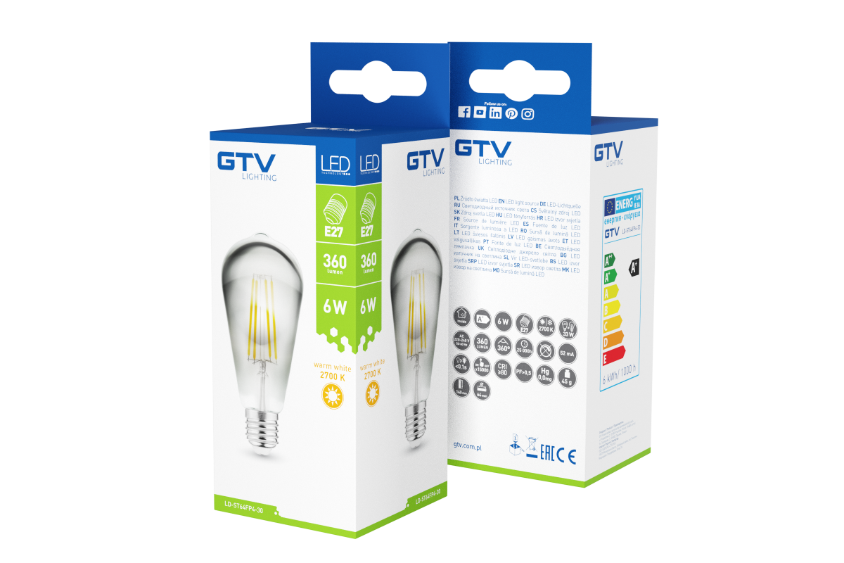 ŹRÓDŁO ŚWIATŁA LED DEKORACYJNE, FILAMENT, ST64 - obrazek 3